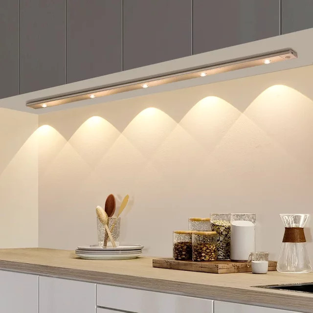 Lyfs LED Bewegungsmelder mit USB-Ladefunktion, magnetische Schrankleuchte für Küche und Kleiderschrank, warmweiß, Schwarz - Bild 1