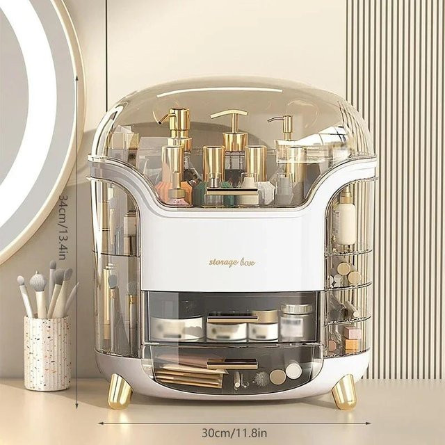 SZwatch Make-up Organizer Transparent Staubdicht, Kosmetik und Schmuck Aufbewahrungsbox in Weiß, Grün oder Transparent - Bild 1