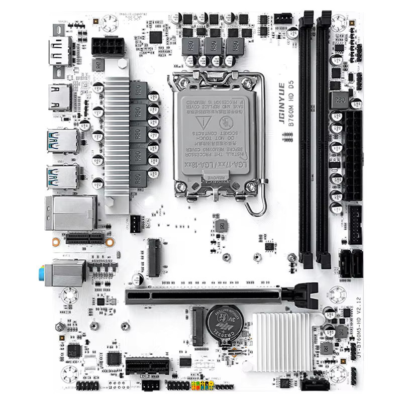 JGINYUE B760M-HD D5 MicroATX Gaming Motherboard in Weiß für Intel 12., 13. und 14. Generation mit DDR5 7000MHz und 2x M.2 PCIe 4.0 - Bild 5
