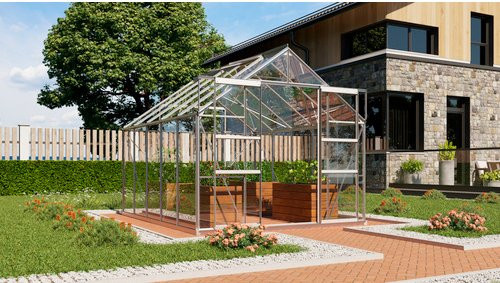 VITAVIA Gewächshaus Mars Plus 8300 in Silber, B: 257 cm, H: 238 cm, L: 321 cm - Bild 1
