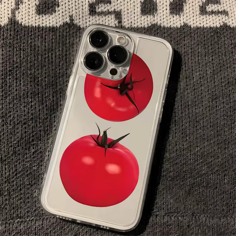 Stoßfeste und transparente Handyhülle mit Tomaten-Design für iPhone 11 bis iPhone 17 Pro Max sowie SE und Mini - Bild 3