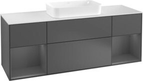 V&B Finion Waschtischunterschrank mit Wandbeleuchtung, Anthrazit lackiert, Breite: 160 cm, Tiefe: 50,1 cm, Höhe: 50,1 cm - Bild 1