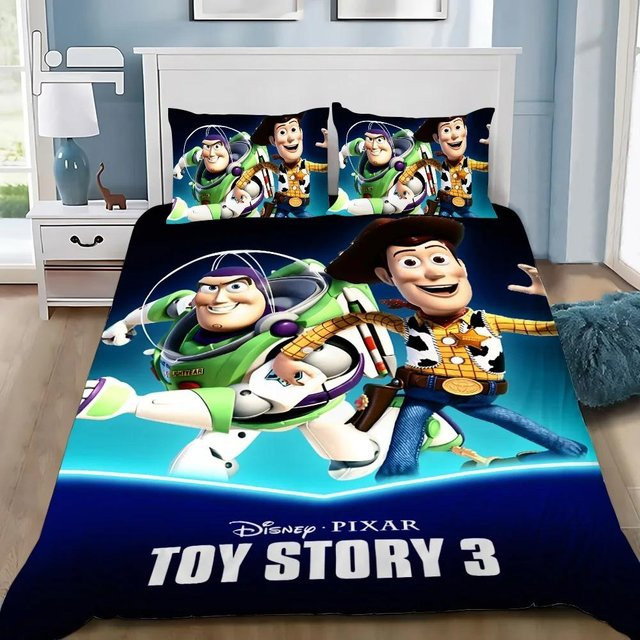 Buzz Lightyear Bettwäsche-Set von Jessica Chen mit 3D-Druck, Mehrfarbig, B/H: 135 x 200 cm - Bild 1