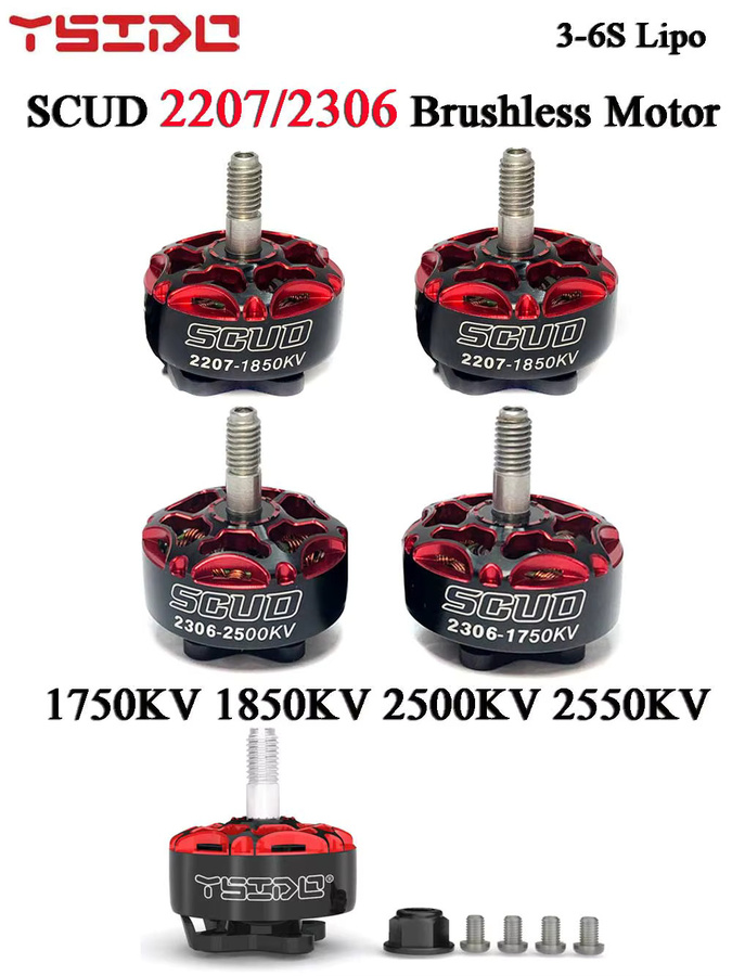 YSIDO SCUD Brushless Motor für FPV Racing und Freestyle Drohnen 5-Zoll bis 6-Zoll 3-6S Lipo - Bild 3