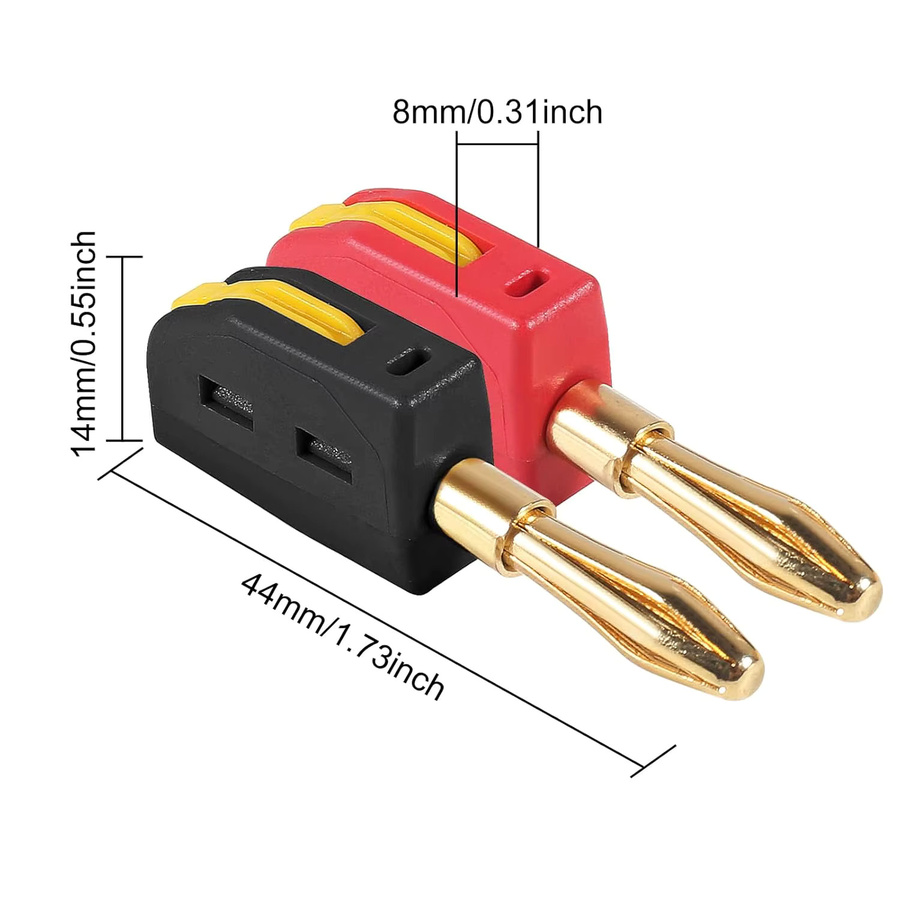 AOKIN 20 Stück Bananenstecker 4 mm vergoldet Hochstrom-Schnellanschluss 32 A für Lautsprecherkabel und Heimkino in Gold - Bild 2