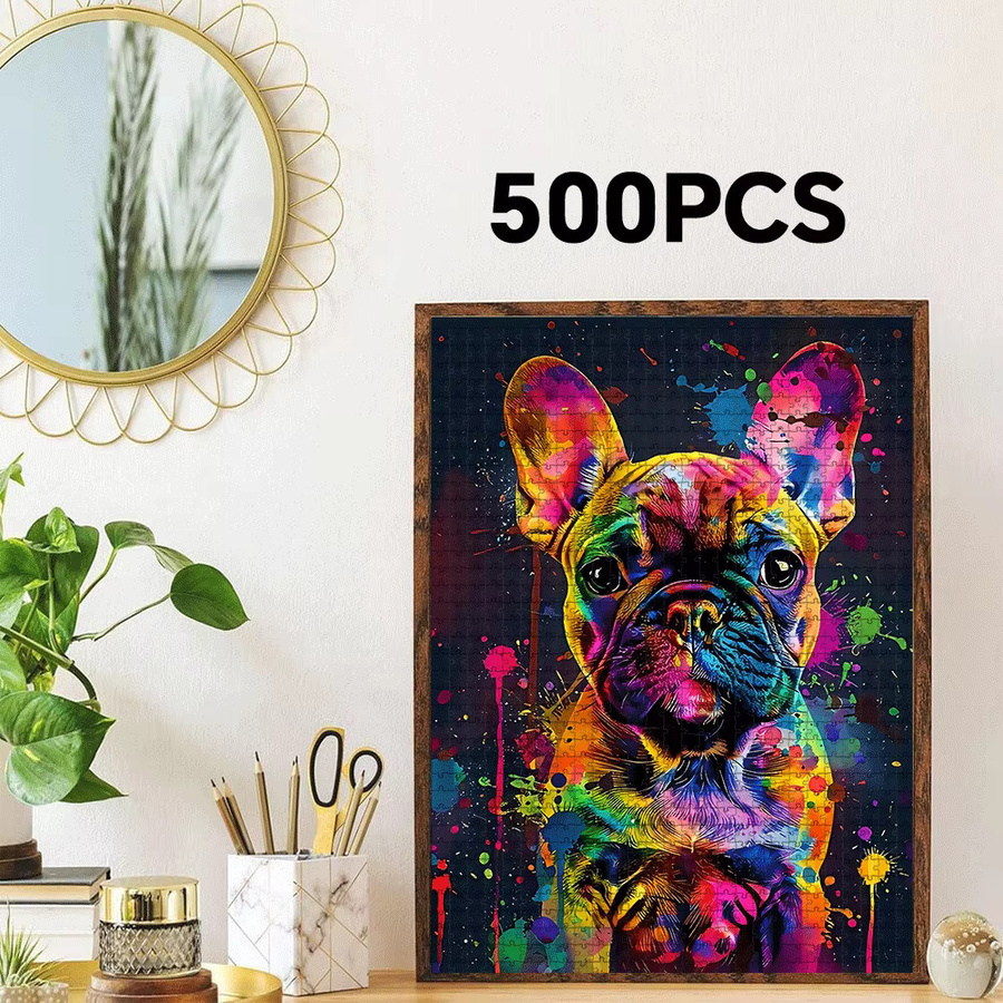 AZNM Französische Bulldogge Puzzle, bunt - Bild 3