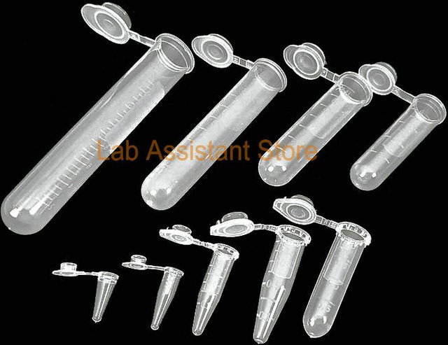 Transparente Kunststoff-Zentrifugenröhrchen und PCR-Röhrchen für Mikrobiologie und Laborbedarf in den Volumina 0,1 ml, 0,2 ml, 0,5 ml, 1,5 ml, 2 ml, 5 ml und 15 ml - Bild 1