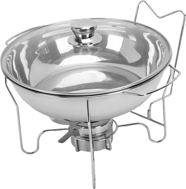 Aimo Chafing Dish Buffet-Set aus Edelstahl mit Glasdeckel und Brennstoffbehältern in Silber - Bild 1