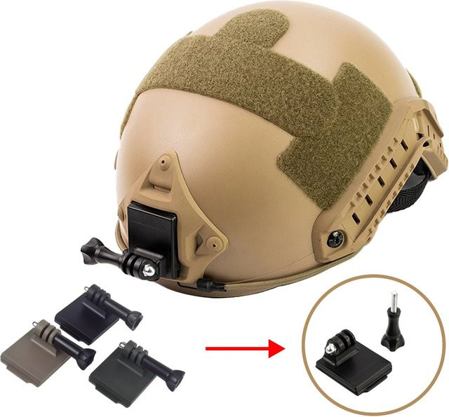 FAST Taktischer Helm NVG Helmadapter in Schwarz mit GoPro Halterung für Sportkameras, Outdoor und Jagd - Bild 1