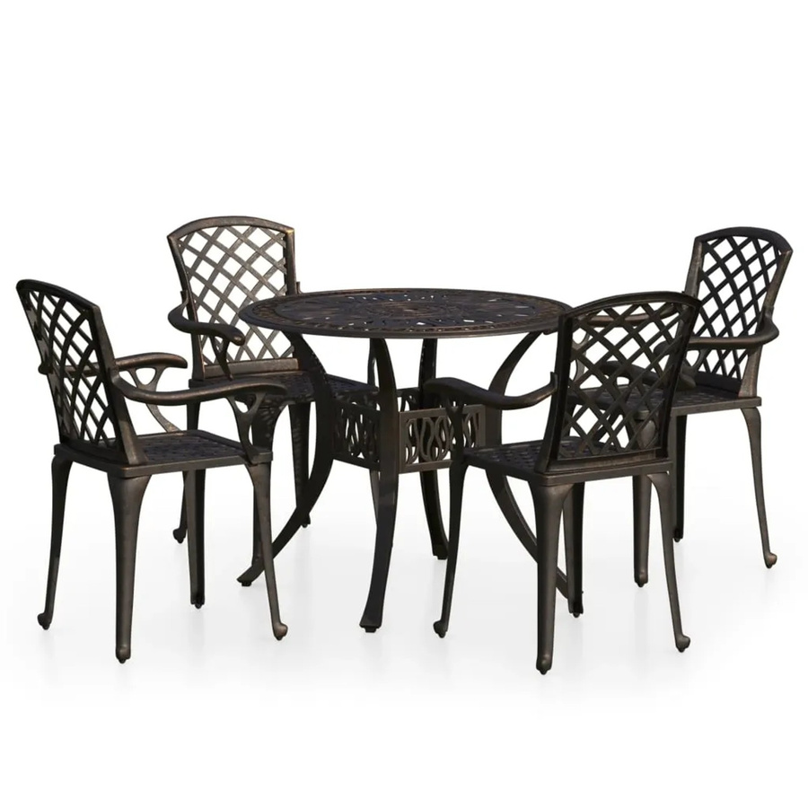vidaXL 5-tlg Bistro-Set aus Aluminiumguss in Braun Modell 5 - Bild 2