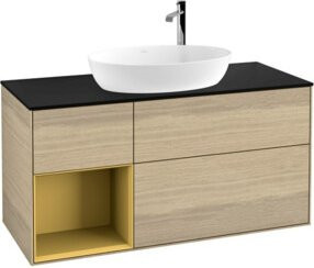 V&B Waschtischunterschrank Finion Wandbeleuchtung in Eiche Oak, Breite: 120 cm - Bild 1