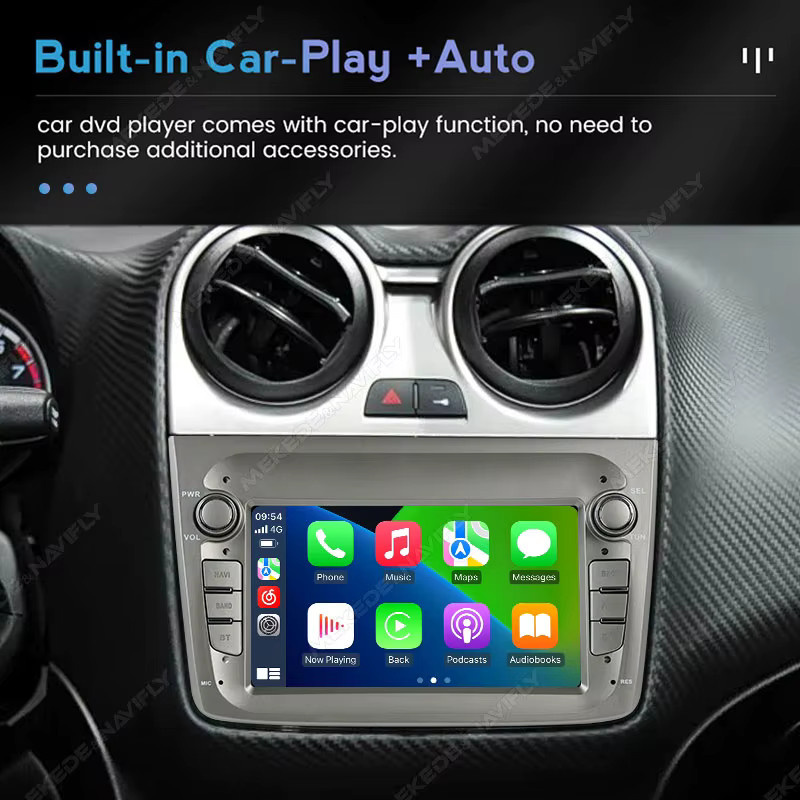 NAVIFANS Android 15 Carplay Autoradio für Alfa Romeo Mito 2008-2013 mit GPS Navigation und RDS Multimedia-Player in Schwarz - Bild 3