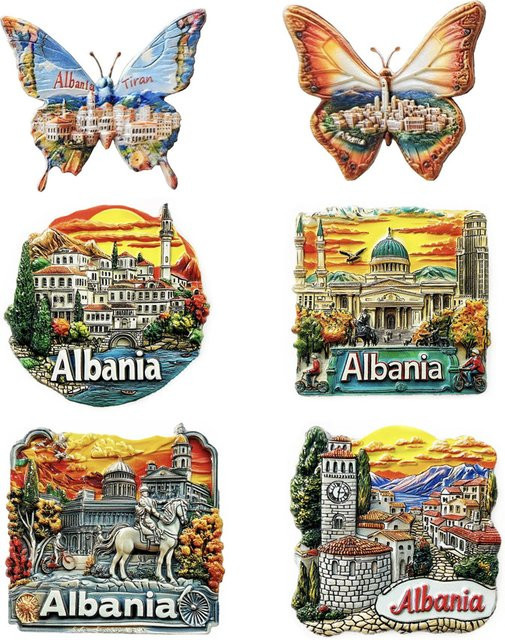 Albanien 3D Kühlschrankmagnet aus Harz als Tourismus Souvenir und Dekoration in Mehrfarbig - Bild 1