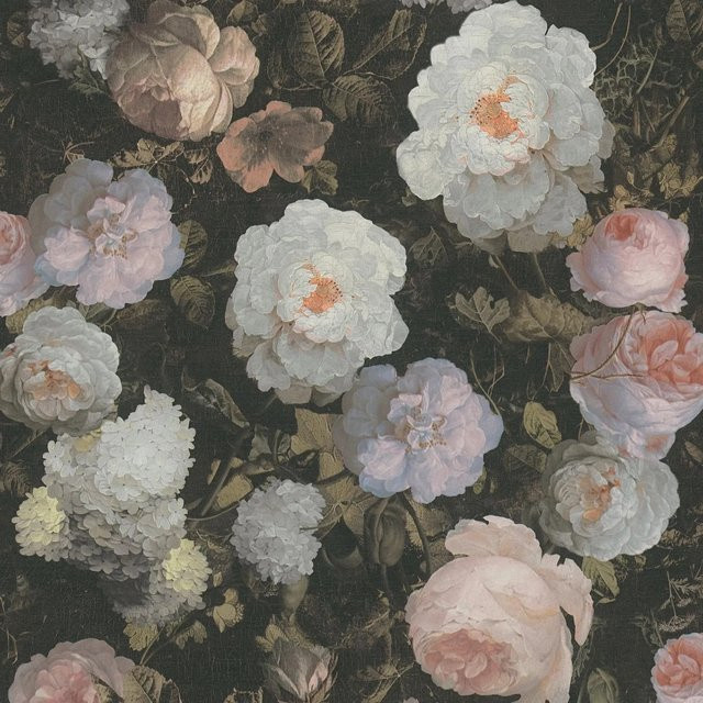 Profhome Blumen Tapete Floral Matt in Rosa Grün Weiß, Non-Woven, Breite: 0,53 m, Länge: 10,05 m - Bild 1