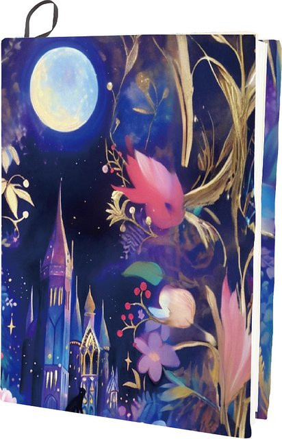 Elastische Notizbuchhülle aus Polyester mit Schloss in Mehrfarben, B/H: 400 x 250 mm - Bild 1