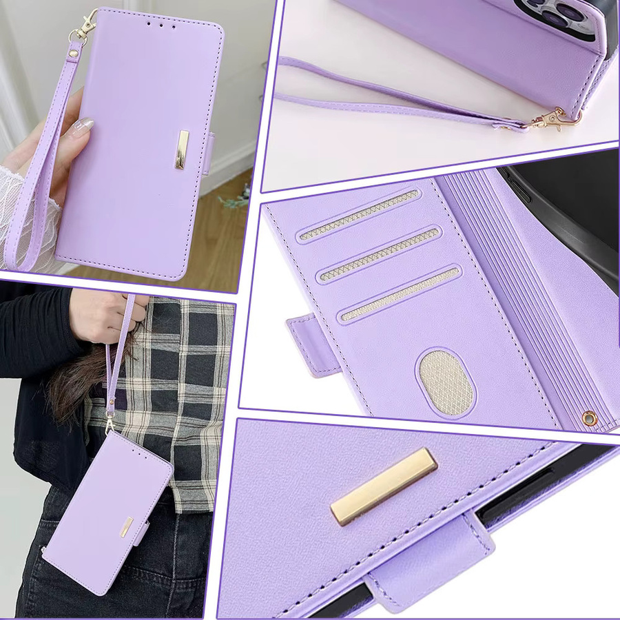 Magnetische Lederhülle mit RFID-Blockierung für TCL 605 505 501 503 50 SE 50 XL 50XE 50 Pro 40 60 SE NxtPaper in Lila - Bild 4