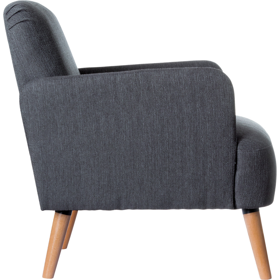 Paperflow Sessel Brooks im Retro-Design mit Massivholzgestell und Stoffbezug, Anthrazit, B/T/H: 77 x 79 x 62 cm - Bild 2