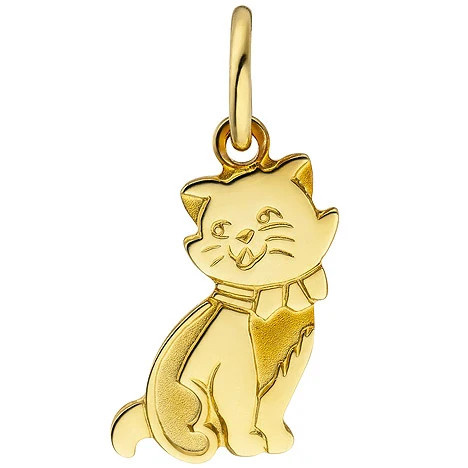 Colfem Anhänger Katze, 333 Gold, Gelbgold, Unisex - Bild 1