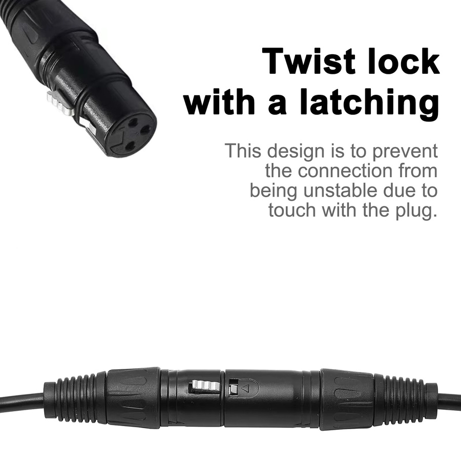 XLR 3-poliges RJ45-Adapterkabel in Schwarz und Gold für DMX-Ethernet-Konvertierung mit XLR 3-poligem Stecker auf RJ45 und XLR 3-poliger Buchse auf RJ45-Buchse - Bild 3