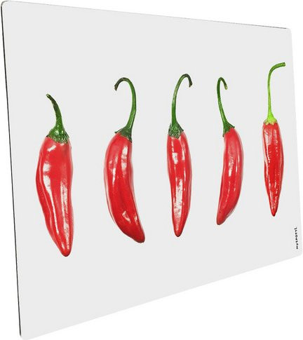 mySPOTTI Mini-Spritzschutz Peperocini aus Aluverbund in Rot und Weiß, B/T/H: 41,0 x 59,0 cm - Bild 1