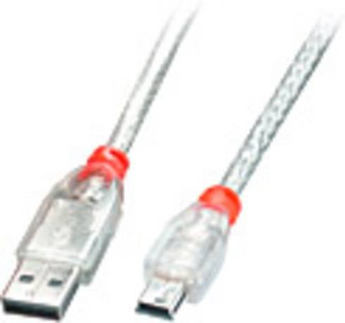 Lindy USB-Kabel USB-A auf USB-Mini-B in Transparent, Länge: 3,00 m - Bild 1