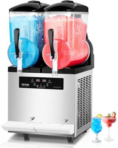 VEVOR Commercial Slushy Machine mit 2 Tanks aus Edelstahl in Silber, Frozen Drink Maker für Restaurants und Bars - Bild 1