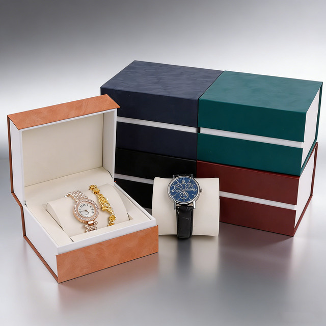 CAOWTAN Uhren-Aufbewahrungsbox, PU-Leder, Schwarz, Damen - Bild 1