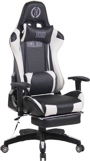 TPFLiving Gaming Bürostuhl Turbine XFM in Schwarz/Weiß aus Kunstleder mit Kopfstütze und Armlehnen - Bild 1