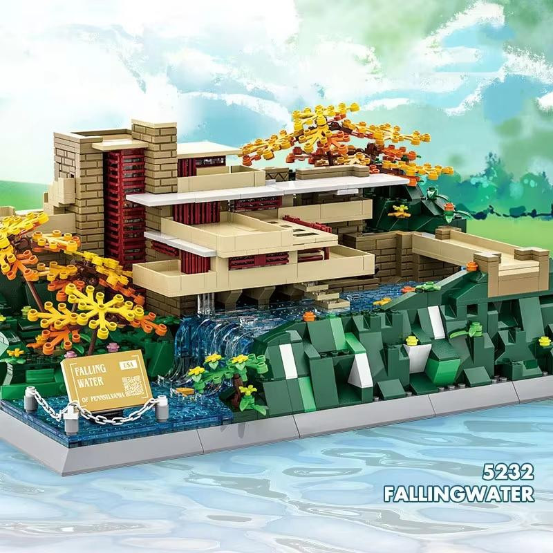 Linyi toy Fallingwater Haus Gebäude Bausteine 1221 Teile - Bild 3