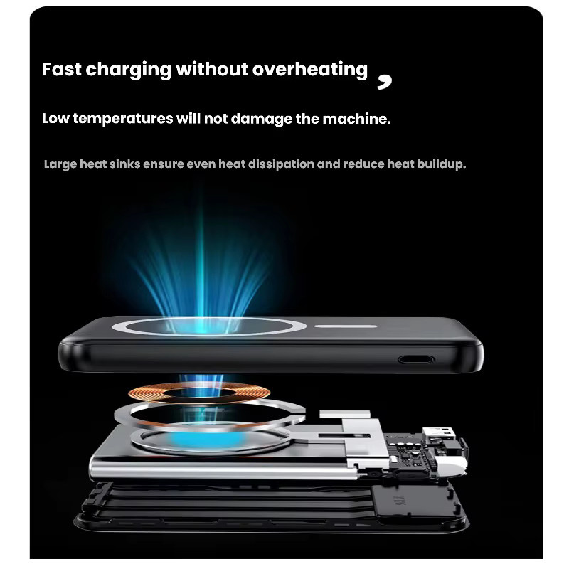 Taepiaai DX126 Magnetische Kabellose Auto-Powerbank in Weiß mit 10000mAh und bis zu 22,5W für Apple und Android Smartphones sowie Uhren - Bild 3