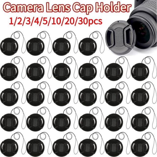 Objektivdeckel Halterung und Abdeckung in Schwarz für Canon, Nikon und Sony Kameras - Bild 1