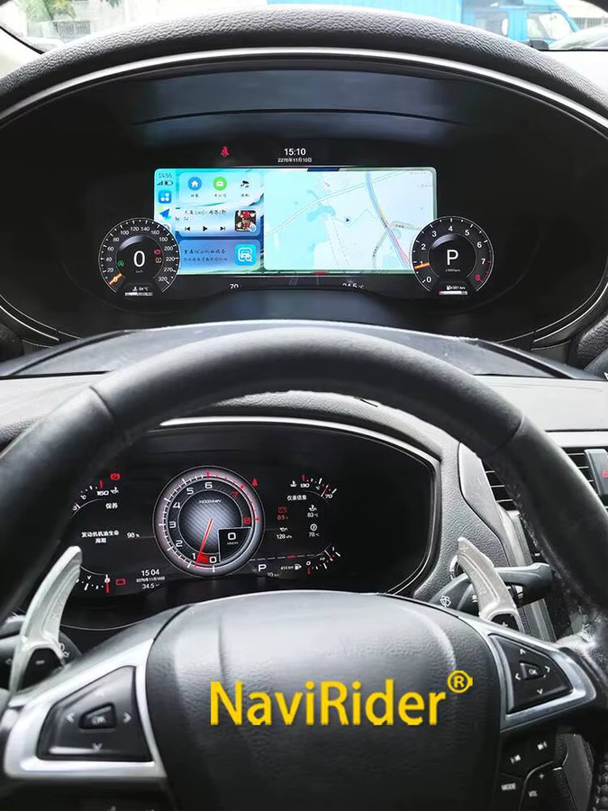 NAVIRIDER Digitaler Tachometer mit CarPlay für Ford Mondeo 2013-2021, 12,3 Zoll LCD-Instrumentenanzeige in Schwarz - Bild 5