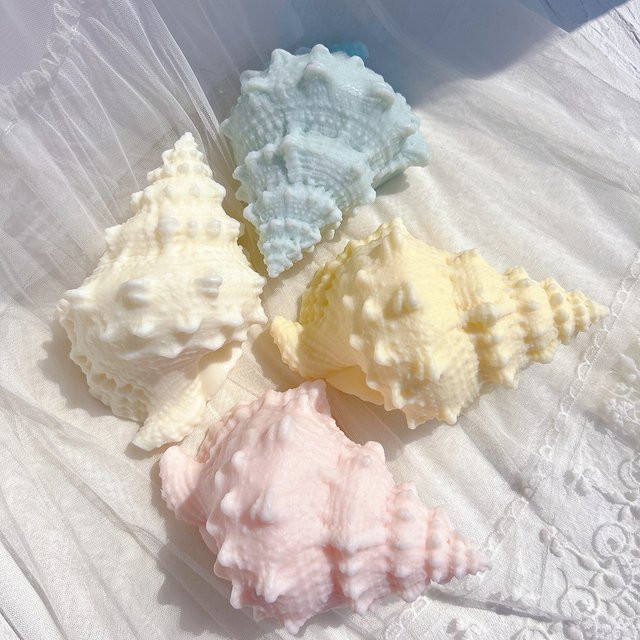 SANZON Silikonform für Muschelkerzen aus Sojawachs in Pink für Stranddekor und maritime Tischdekoration - Bild 1