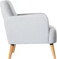 Paperflow Sessel Brooks im Retro-Design mit Massivholzgestell und Stoffbezug, Grau, B/T/H: 79 x 77 x 62 cm - Bild 1