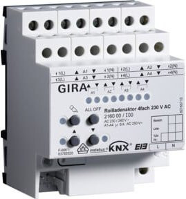 Gira Rollladenaktor REG 216000 KNX/EIB 4fach 230V in Weiß - Bild 1