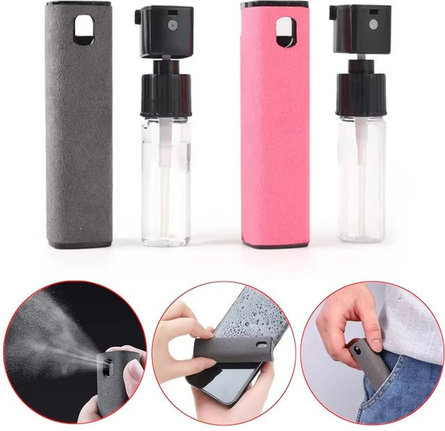 VORTNGLE 2-in-1 Handy-Bildschirmreiniger mit Mikrofasertuch-Set in Schwarz für Tablet und Smartphone - Bild 1