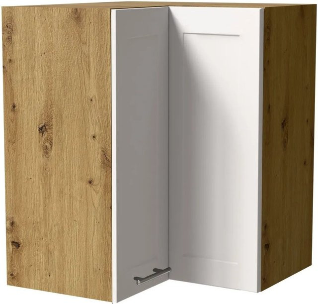 Feldmann-Wohnen Eckhängeschrank Oslo W12/60 Küchenschrank in Eiche Artisan und Weiß Matt, B/T/H: 60 x 60 x 72 cm - Bild 1