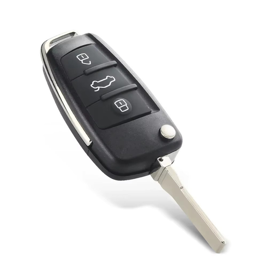 Keyyou Flip Folding Remote Autoschlüssel Etui mit ungeschnittener Klinge in Schwarz für Audi A2 A3 A4 A6 A6L A8 S5 Q7 TT - Bild 3