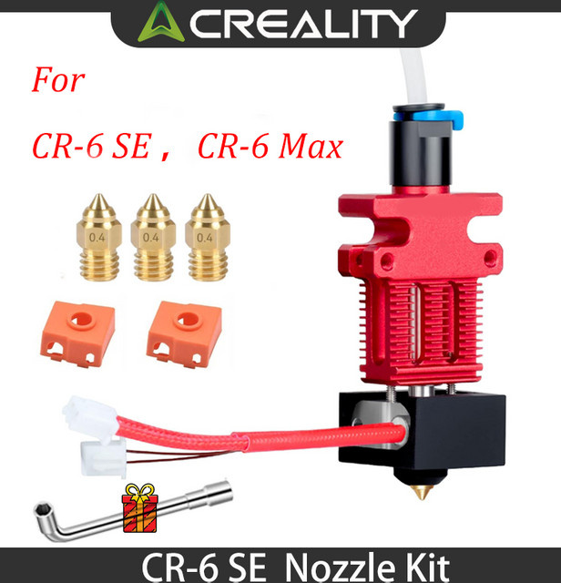 Creality CR6 SE Hotend-Extruder-Kit mit PTFE-Schlauch, Wärmeblock, 0,4-mm-Düse und Silikonsocke - Bild 1