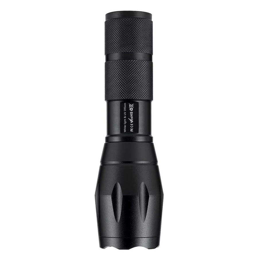 Alonefire 2-in-1 LED-Taschenlampe mit Zoom und COB-Licht in Gelb, Orange und Schwarz aus Aluminium - Bild 4