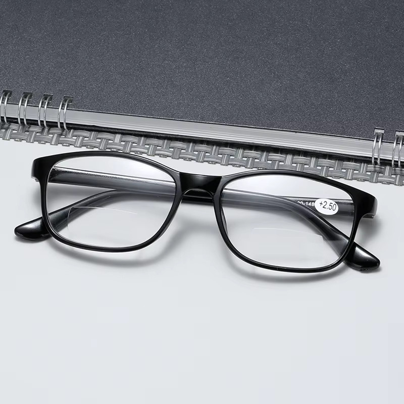 MDOD Lesebrille, Vollrand, rechteckig, Kunststoff, schwarz, Unisex - Bild 4