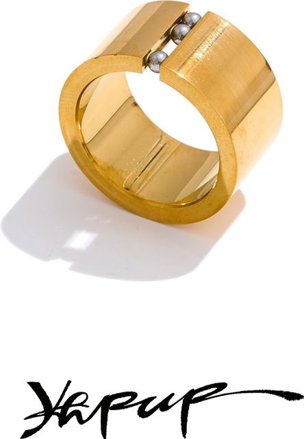 Yhpup Charm-Ring Edelstahl, Gold, Größe 678 - Bild 1