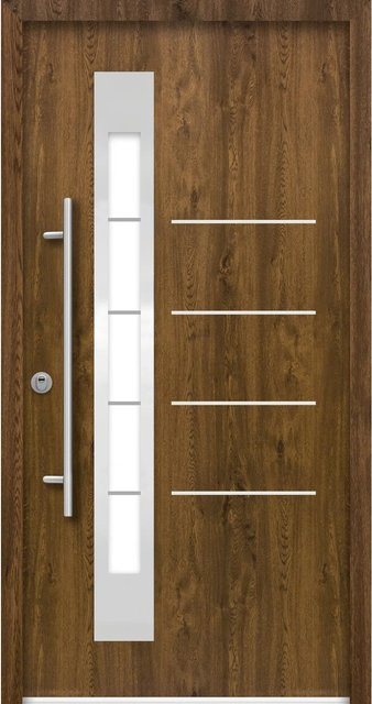 Splendoor Thermospace Sicherheits-Haustür Berlin Prime RC2 mit Glaseinsatz, Farbe Nussbaum Braun, B/H: 100 x 210 cm - Bild 1
