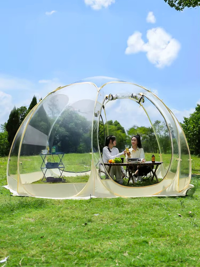 LIADUS Transparentes PVC-Sternenzelt als kugelförmiges Outdoor-Campingzelt mit Regenschutz - Bild 5