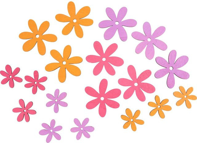 VBS Streuteile Blumen Noora in Lila und Multicolor aus Sperrholz - Bild 1