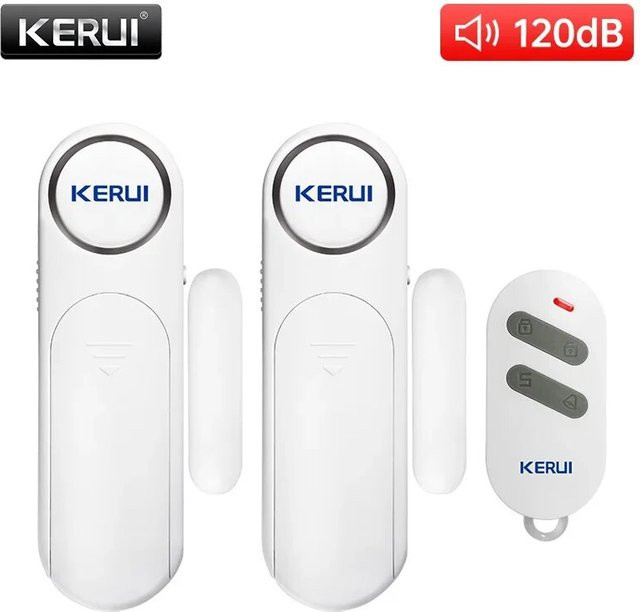 KERUI Drahtloses Tür- und Fenstersensor Sicherheitssystem mit Fernbedienung und 120dB Alarm in Weiß - Bild 1