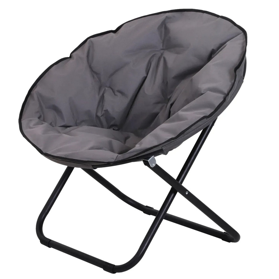 Outsunny Campingstuhl aus Metall und grauem Polyester mit Polsterung, Breite: 80 cm, Tiefe: 80 cm, Höhe: 75 cm - Bild 2