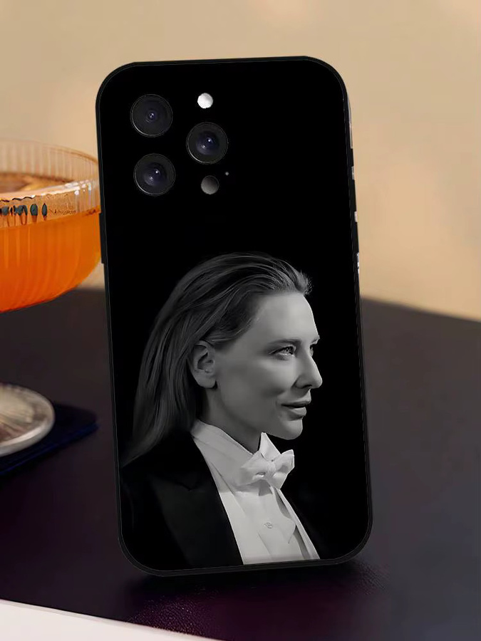 C-Cate B-Blanchett Handyhülle für iPhone 15, 16, 17 Pro Max und Plus in Schwarz - Bild 7