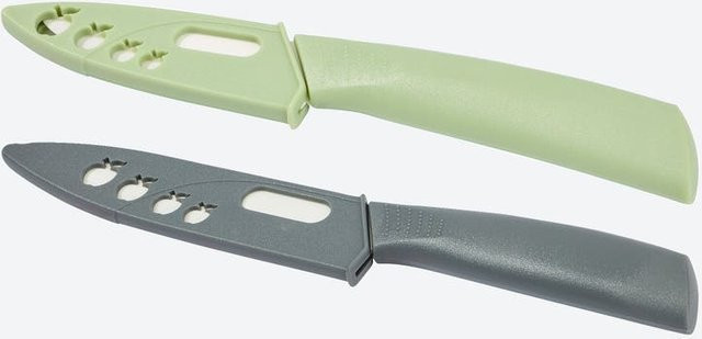 NKD Keramik-Schälmesser mit Klingenschutz und Kunststoff-Schutzhülle in Grau oder Grün - Bild 1