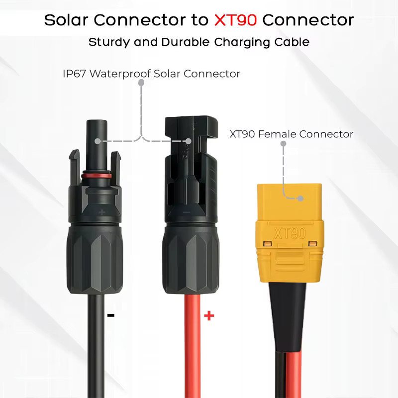 ZAEGIRZ Solarpanel Verlängerungskabel mit XT90 Buchse, 12AWG, Länge: 2 m, Breite: 1 m - Bild 1